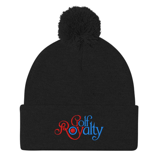 Golf Royalty Embroidered Golf Pom-Pom Beanie - Funny Golf Tee by Swing Epic