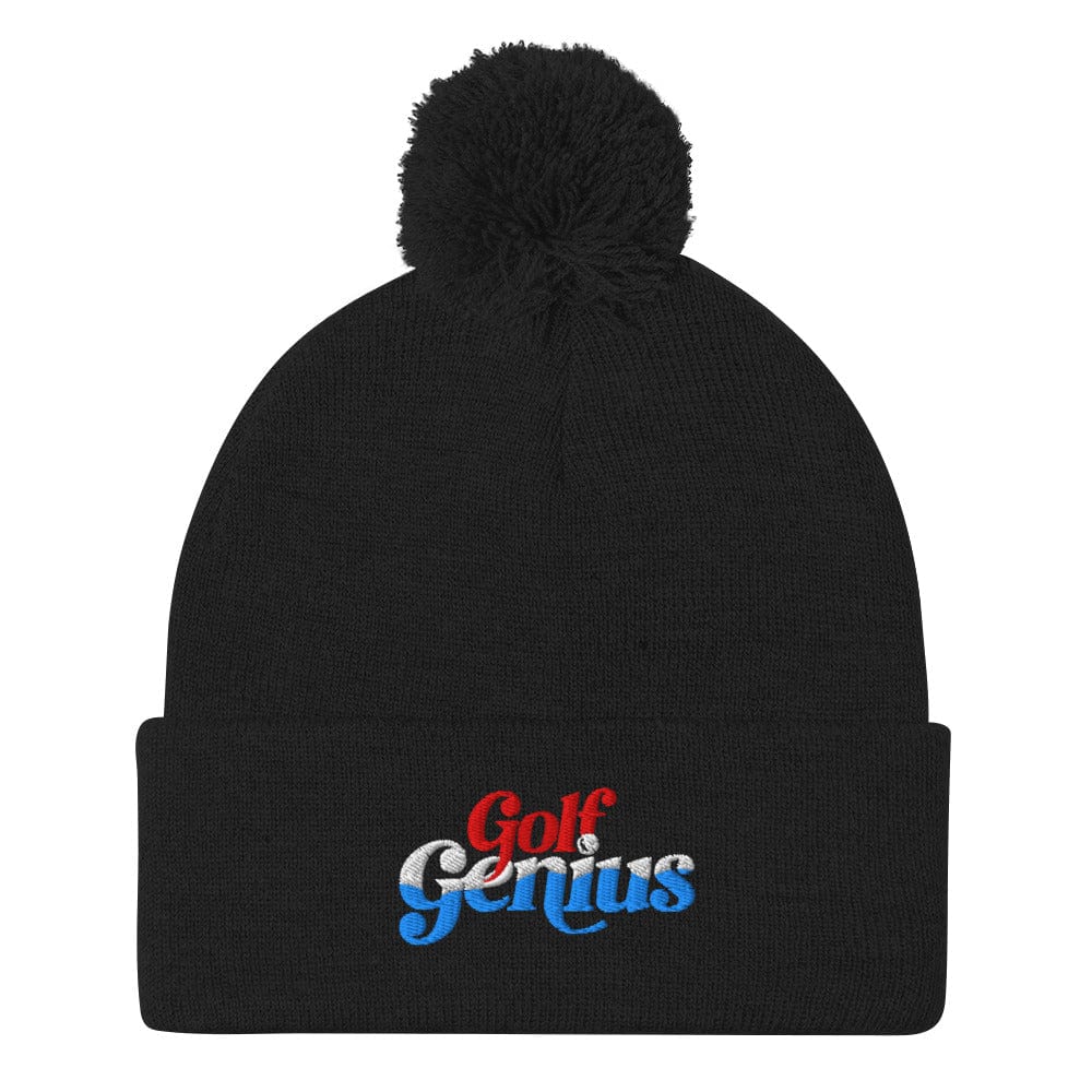 Golf Genius Embroidered Golf Pom-Pom Beanie - Funny Golf Tee by Swing Epic