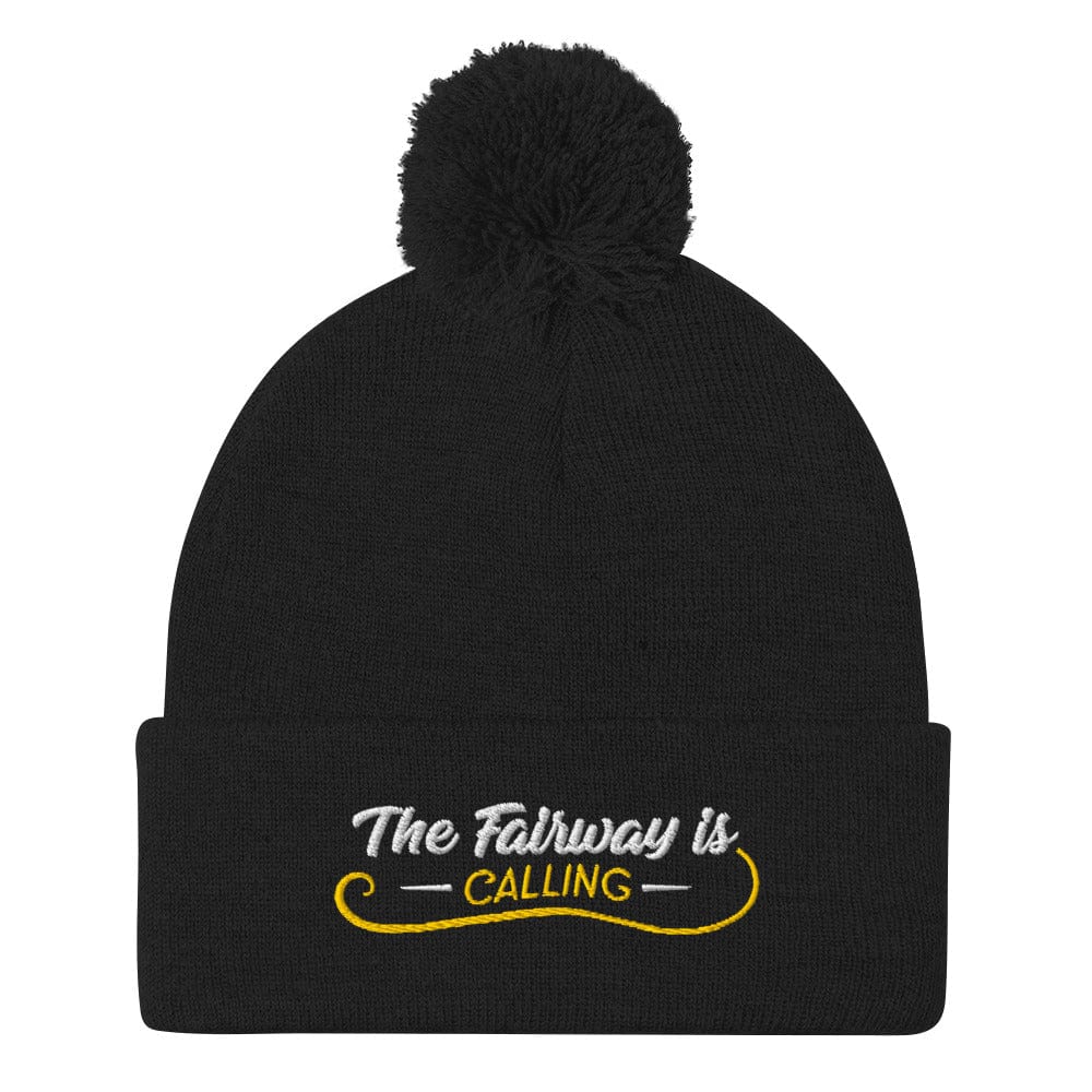The Fairway Is Calling Quirky Embroidered Golf Pom-Pom Beanie - Funny Golf Tee by Swing Epic