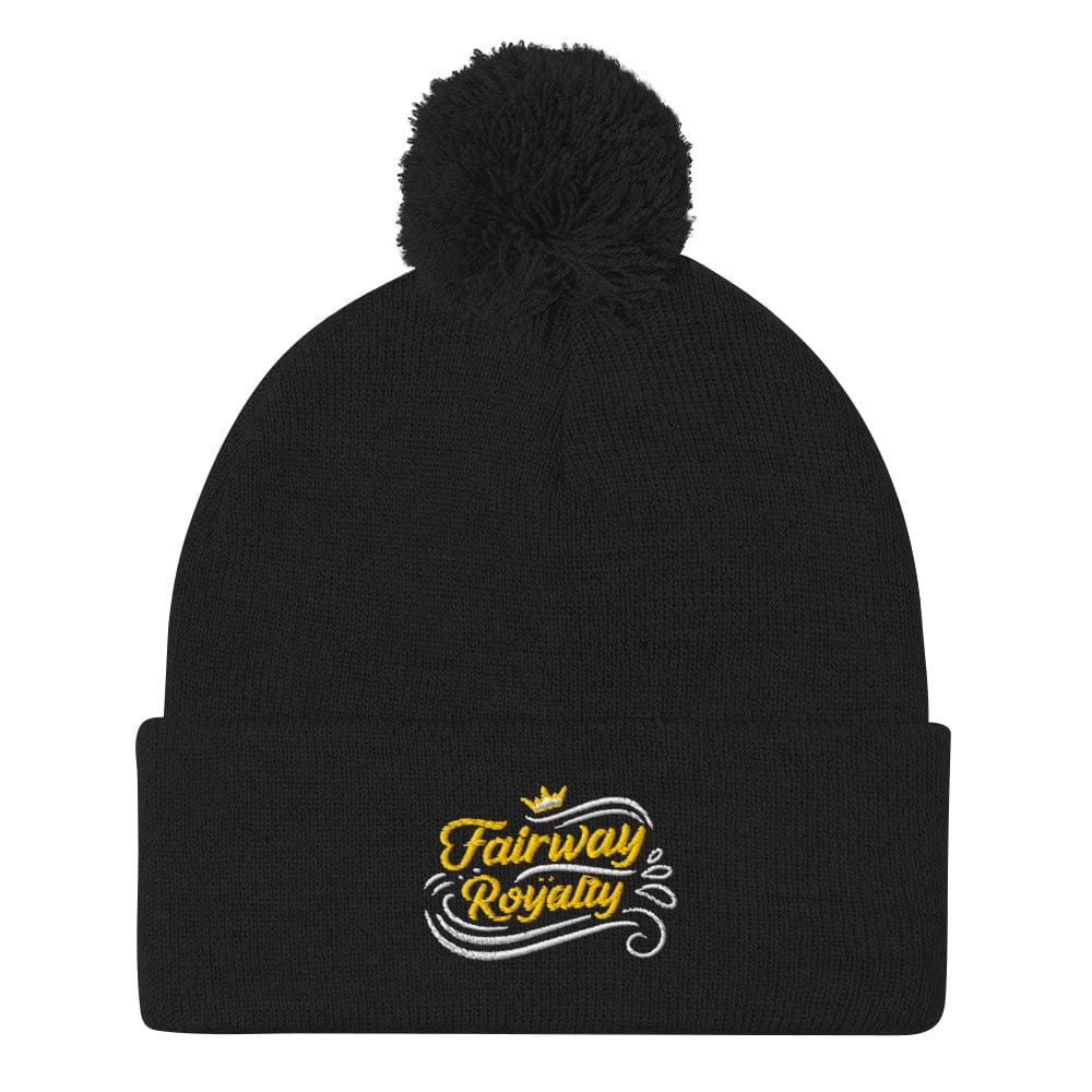 Fairway Royalty Embroidered Golf Pom-Pom Beanie - Funny Golf Tee by Swing Epic