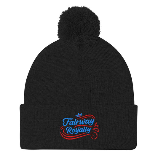 Fairway Royalty Embroidered Golf Pom-Pom Beanie - Funny Golf Tee by Swing Epic