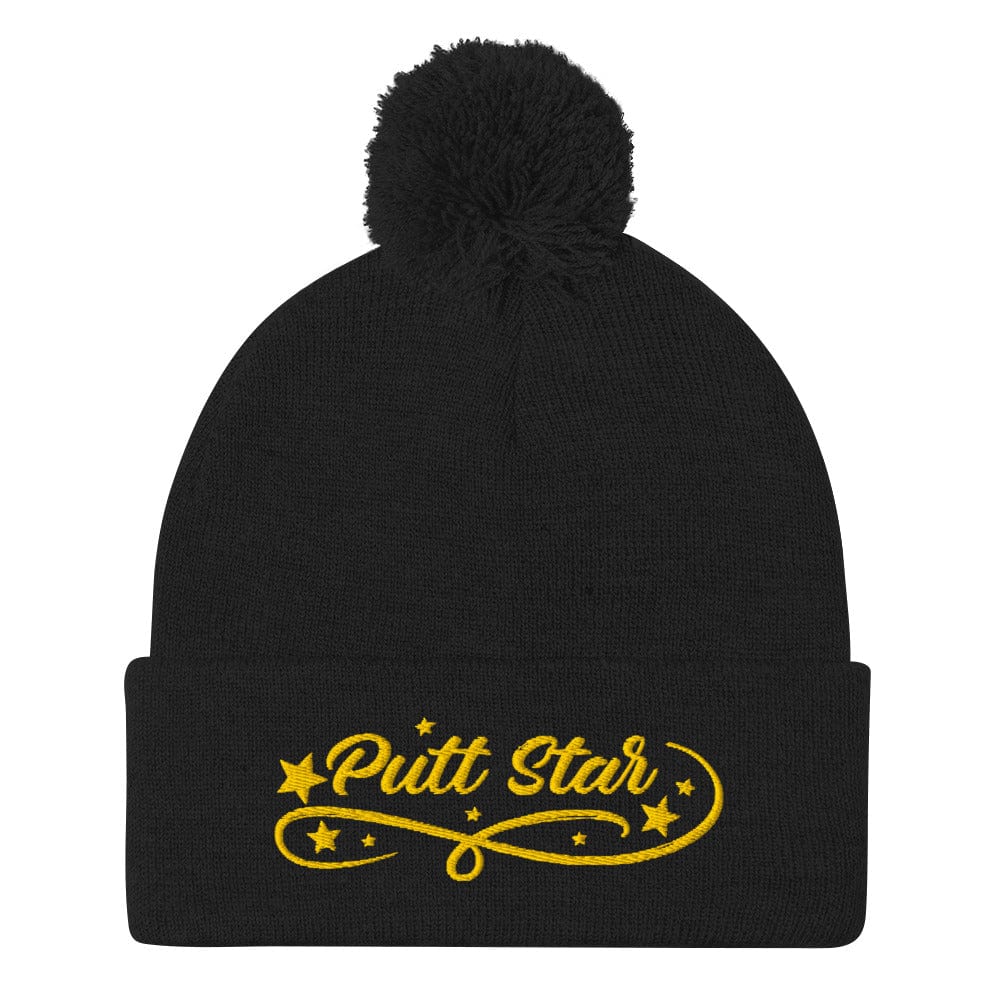 Putt Star Quirky Spirit Embroidered Golf Pom-Pom Beanie - Funny Golf Tee by Swing Epic