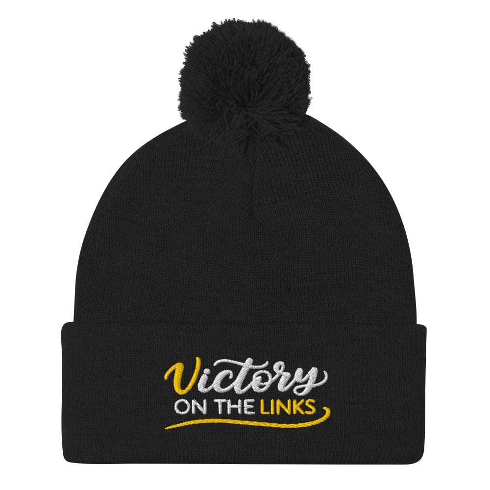 Victory on the Links Embroidered Golf Pom-Pom Beanie - Funny Golf Tee by Swing Epic