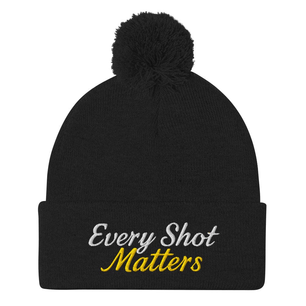 Every Shot Matters Fun Embroidered Golf Pom-Pom Beanie - Funny Golf Tee by Swing Epic