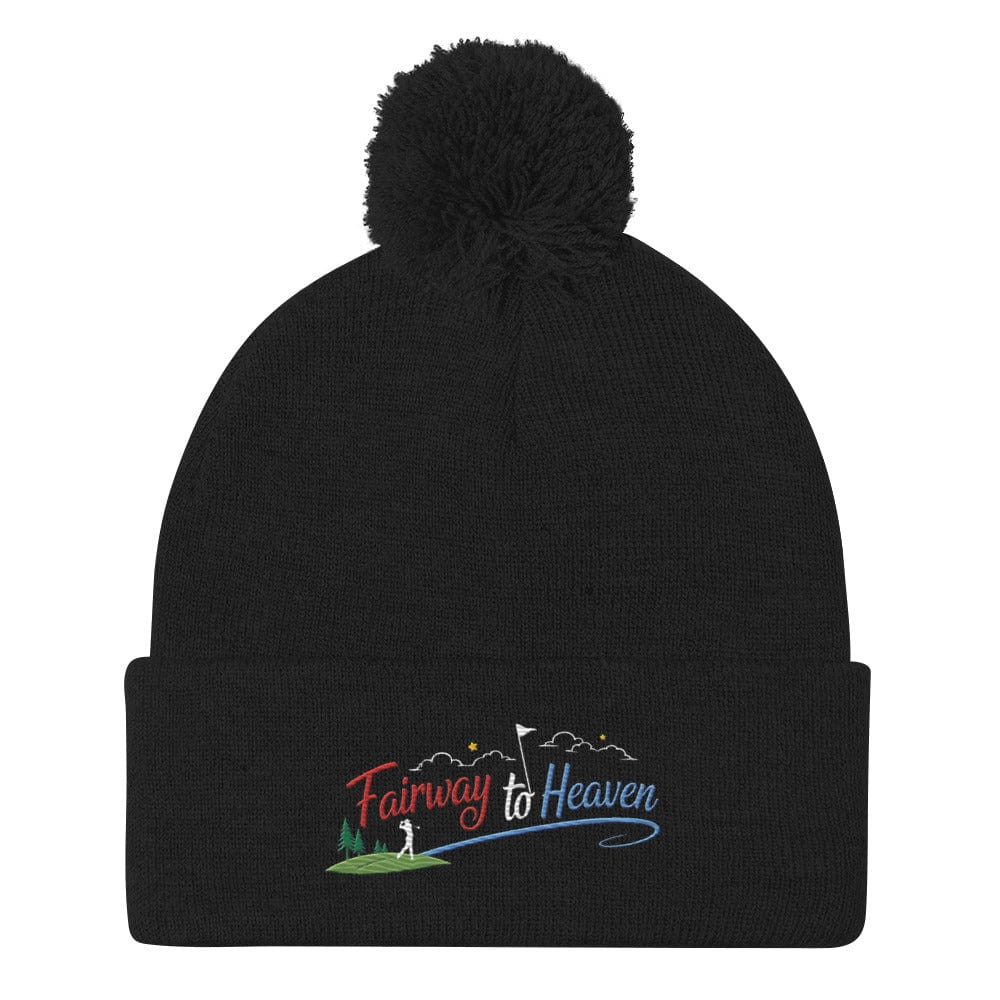 Fairway to Heaven Embroidered Golf Pom-Pom Beanie - Funny Golf Tee by Swing Epic
