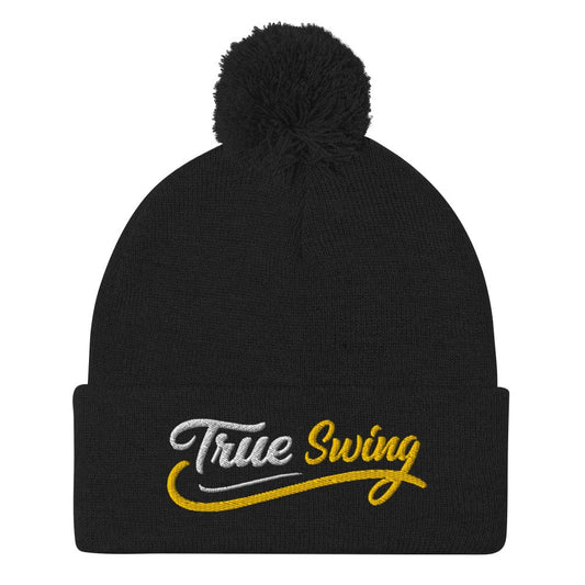 True Swing Embroidered Golf Pom-Pom Beanie - Funny Golf Tee by Swing Epic