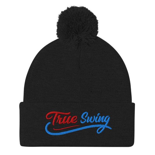 True Swing Embroidered Golf Pom-Pom Beanie - Funny Golf Tee by Swing Epic