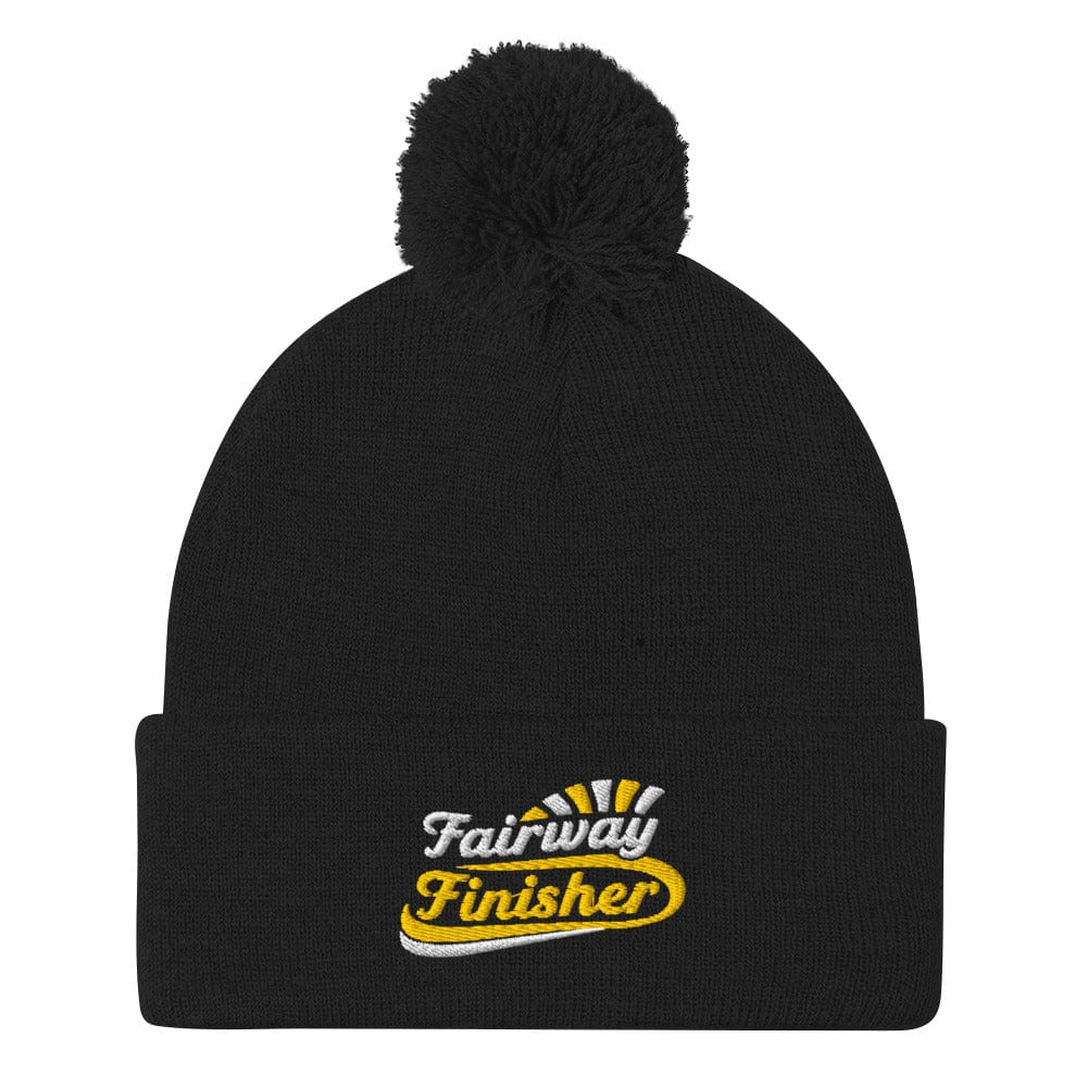 Fairway Finisher Quirky Fun Embroidered Golf Pom-Pom Beanie - Funny Golf Tee by Swing Epic