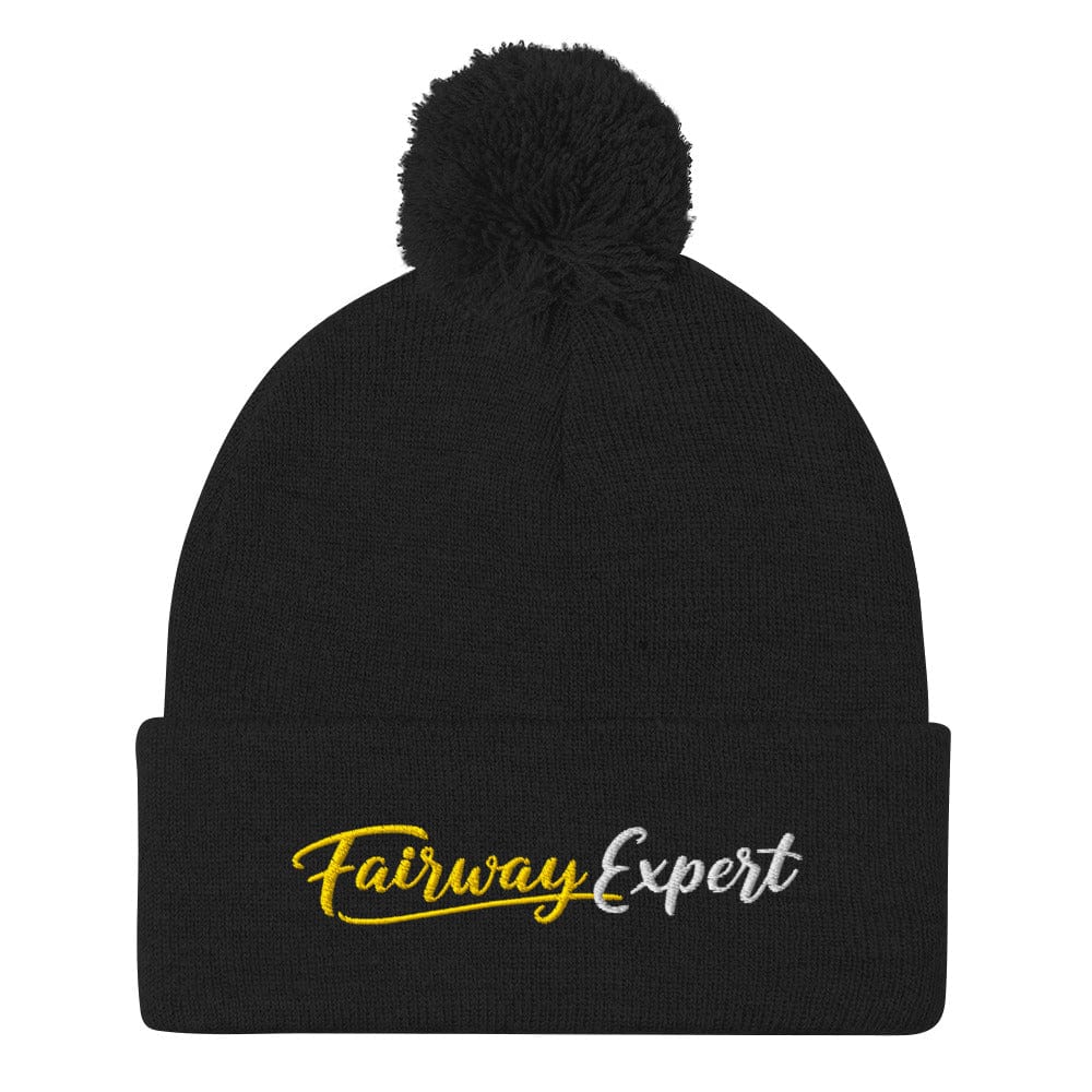 Fairway Expert Fun Embroidered Golf Pom-Pom Beanie - Funny Golf Tee by Swing Epic