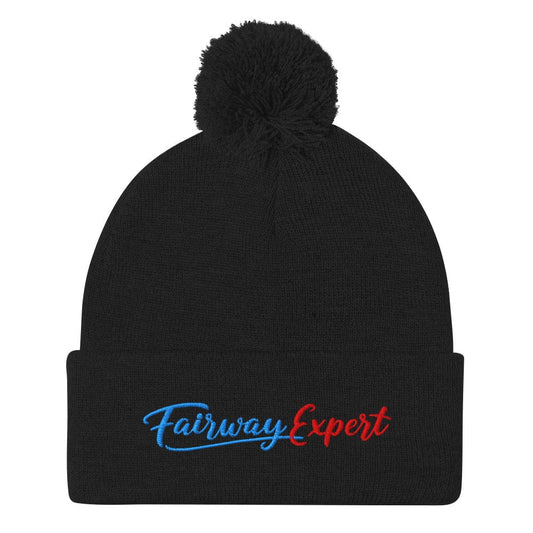 Fairway Expert Fun Embroidered Golf Pom-Pom Beanie - Funny Golf Tee by Swing Epic
