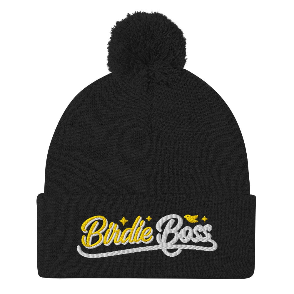 Birdie Boss Embroidered Golf Pom-Pom Beanie - Funny Golf Tee by Swing Epic