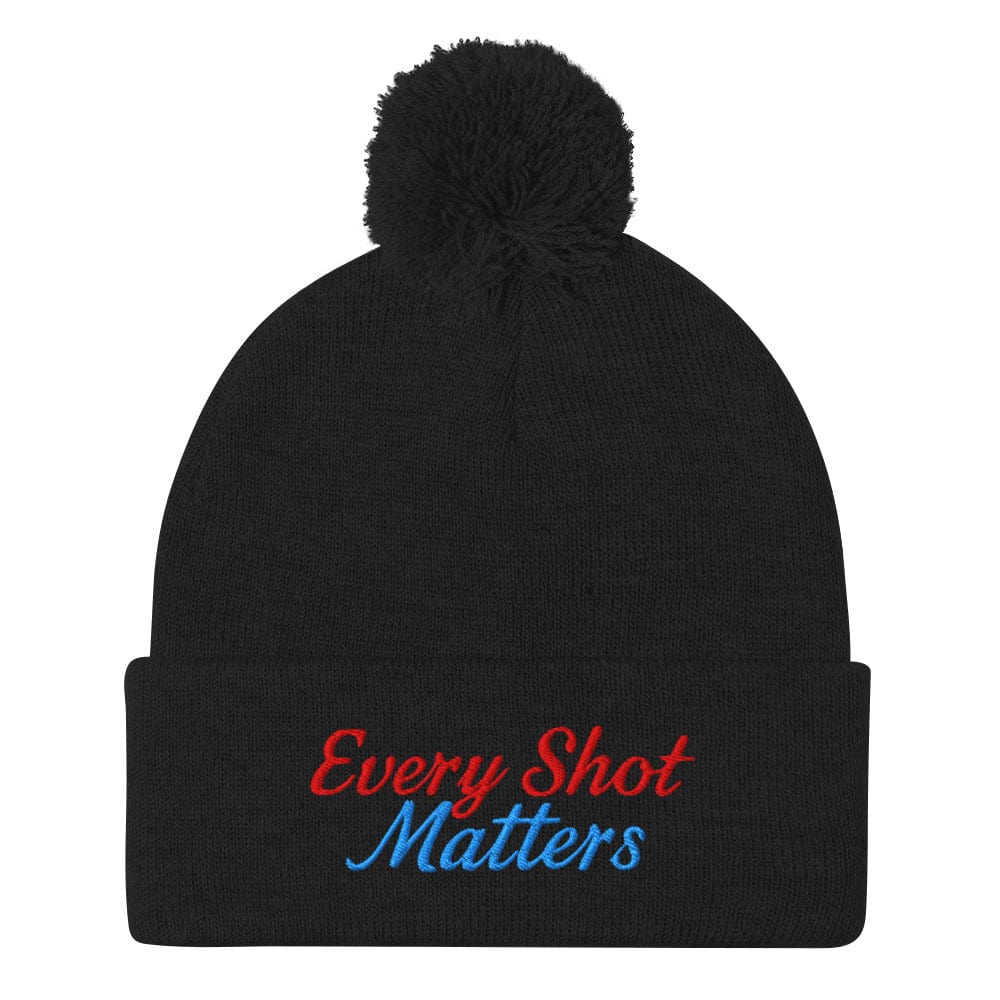 Every Shot Matters Fun Embroidered Golf Pom-Pom Beanie - Funny Golf Tee by Swing Epic