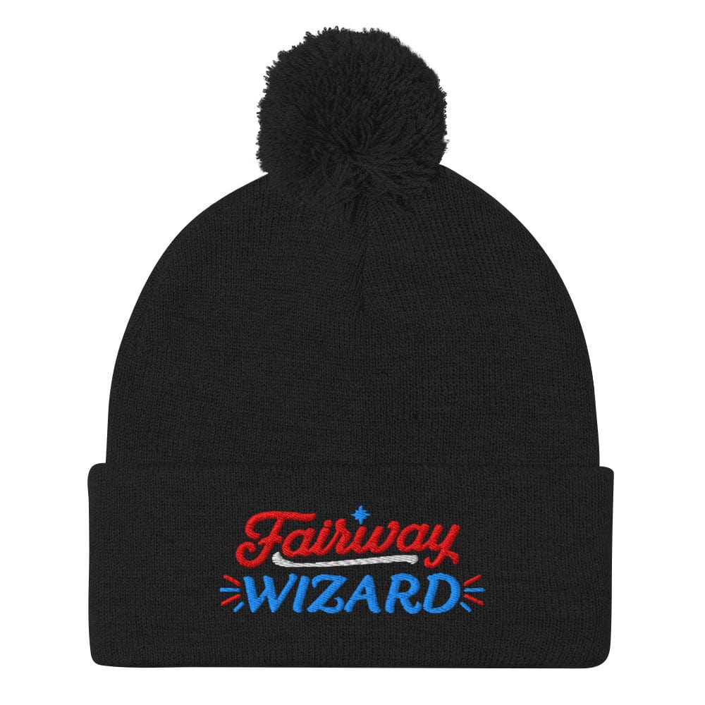 Fairway Wizard Embroidered Golf Pom-Pom Beanie - Funny Golf Tee by Swing Epic