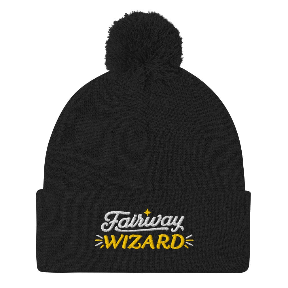 Fairway Wizard Embroidered Golf Pom-Pom Beanie - Funny Golf Tee by Swing Epic