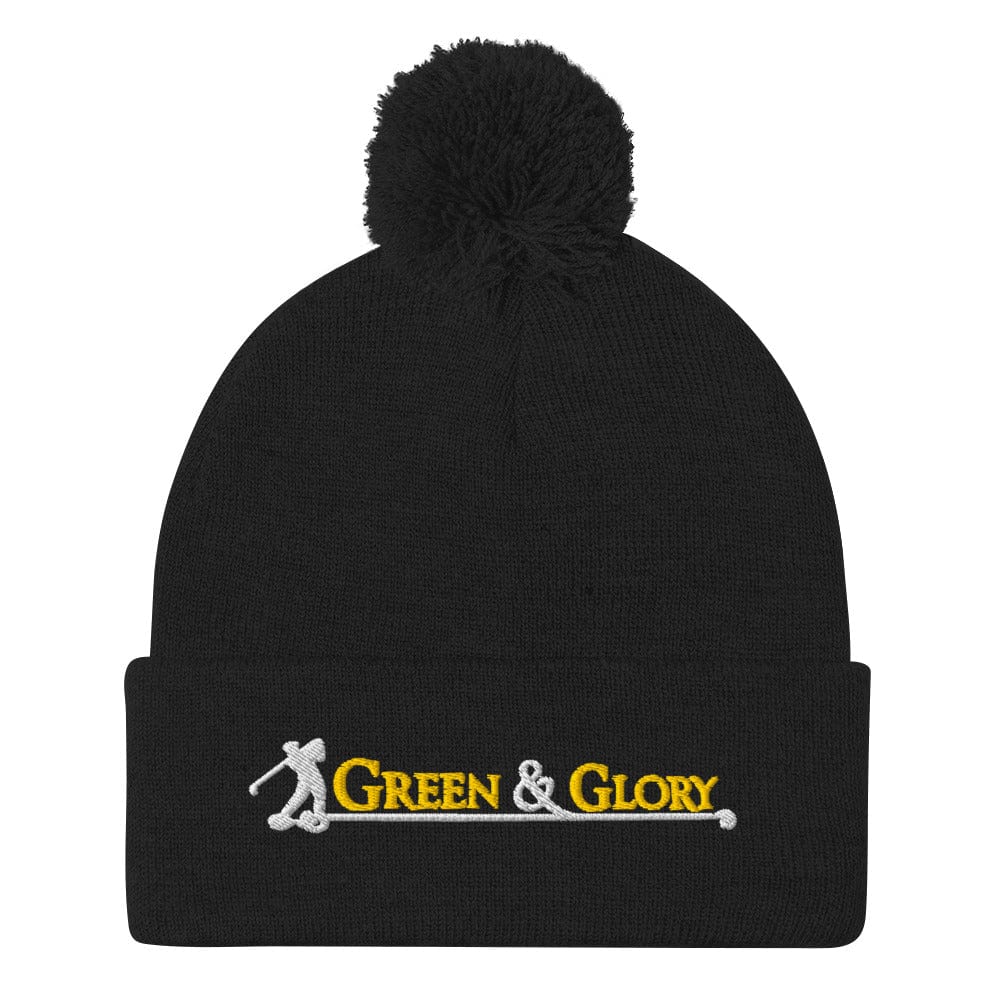 Green & Glory Embroidered Golf Pom-Pom Beanie - Funny Golf Tee by Swing Epic