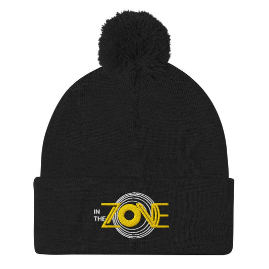 In the Zone Embroidered Golf Pom-Pom Beanie - Funny Golf Tee by Swing Epic