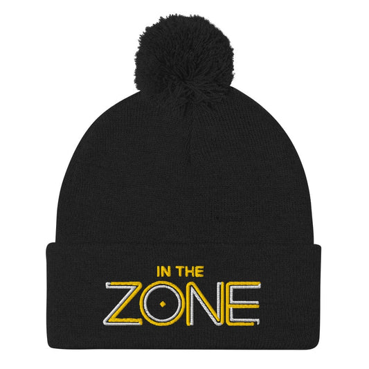 In the Zone Embroidered Golf Pom-Pom Beanie - Funny Golf Tee by Swing Epic