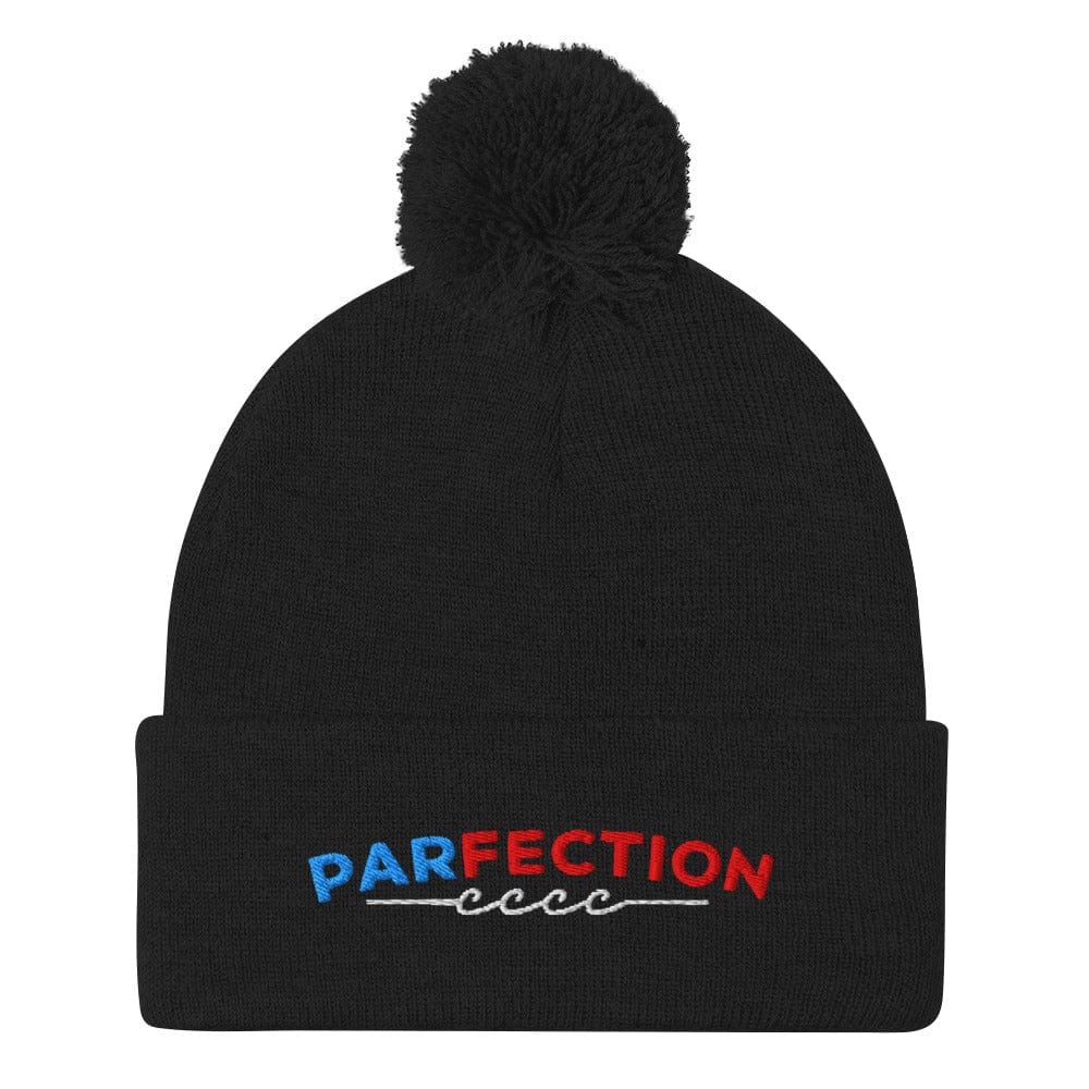Parfection Fun Embroidered Golf Pom-Pom Beanie - Funny Golf Tee by Swing Epic
