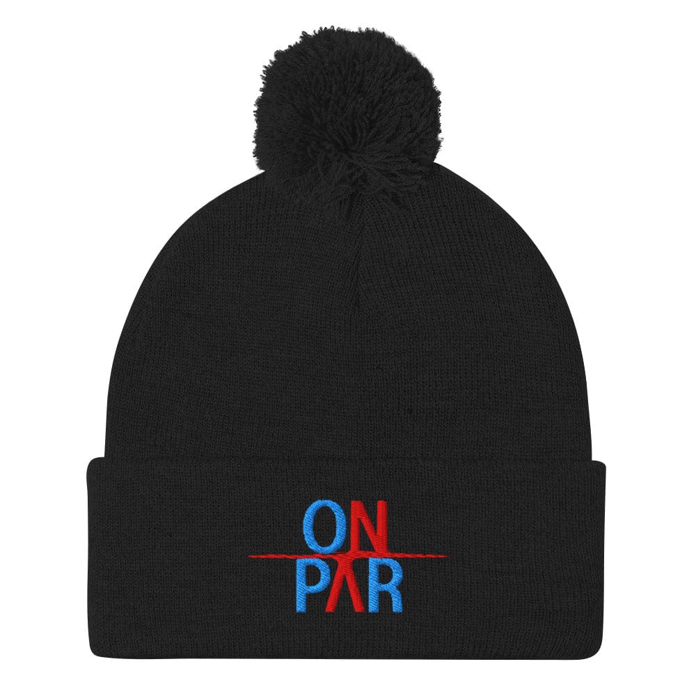 On Par Fun Embroidered Golf Pom-Pom Beanie - Funny Golf Tee by Swing Epic