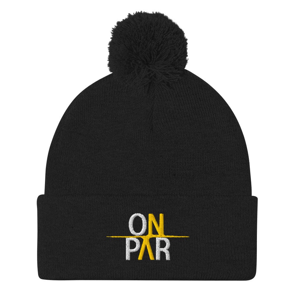 On Par Fun Embroidered Golf Pom-Pom Beanie - Funny Golf Tee by Swing Epic