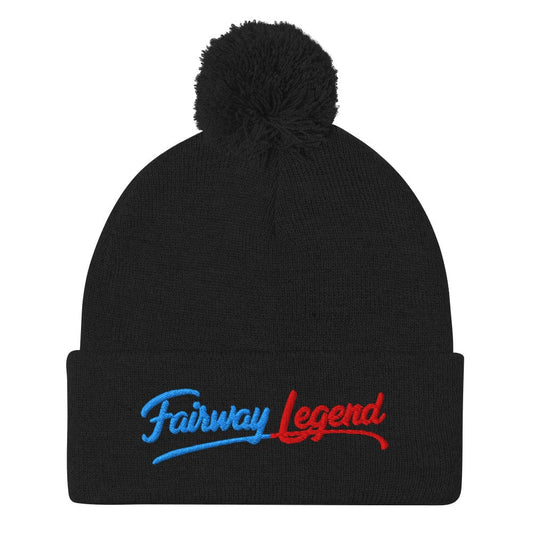 Fairway Legend Fun Embroidered Golf Pom-Pom Beanie - Funny Golf Tee by Swing Epic