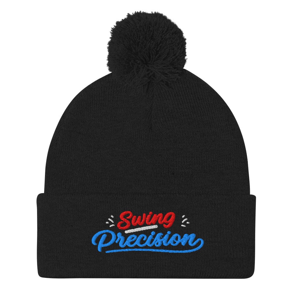 Swing Precision Embroidered Golf Pom-Pom Beanie - Funny Golf Tee by Swing Epic