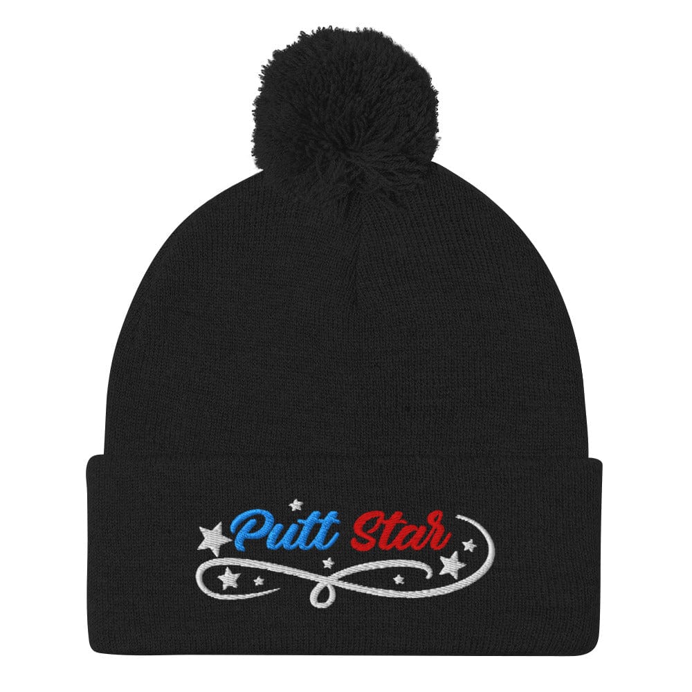 Putt Star Quirky Spirit Embroidered Golf Pom-Pom Beanie - Funny Golf Tee by Swing Epic