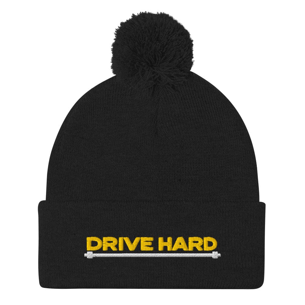 Drive Hard Embroidered Golf Pom-Pom Beanie - Funny Golf Tee by Swing Epic