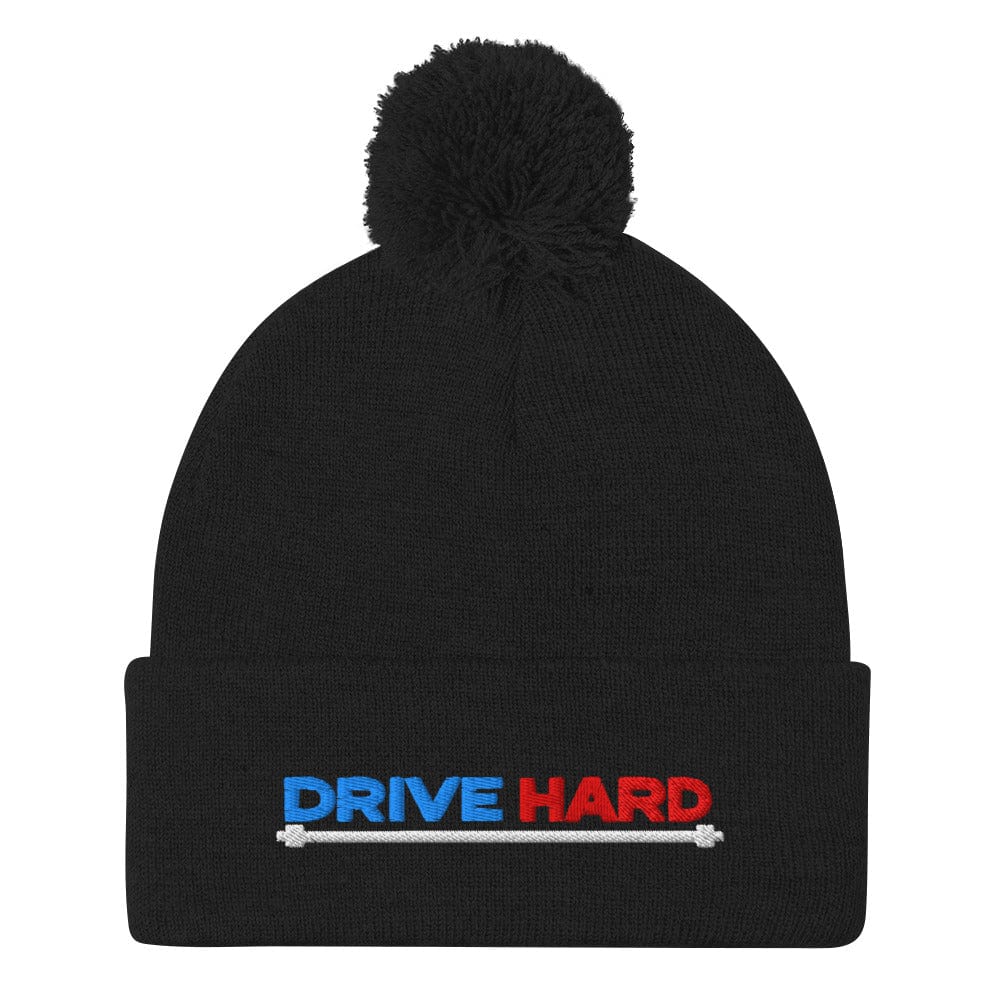 Drive Hard Embroidered Golf Pom-Pom Beanie - Funny Golf Tee by Swing Epic