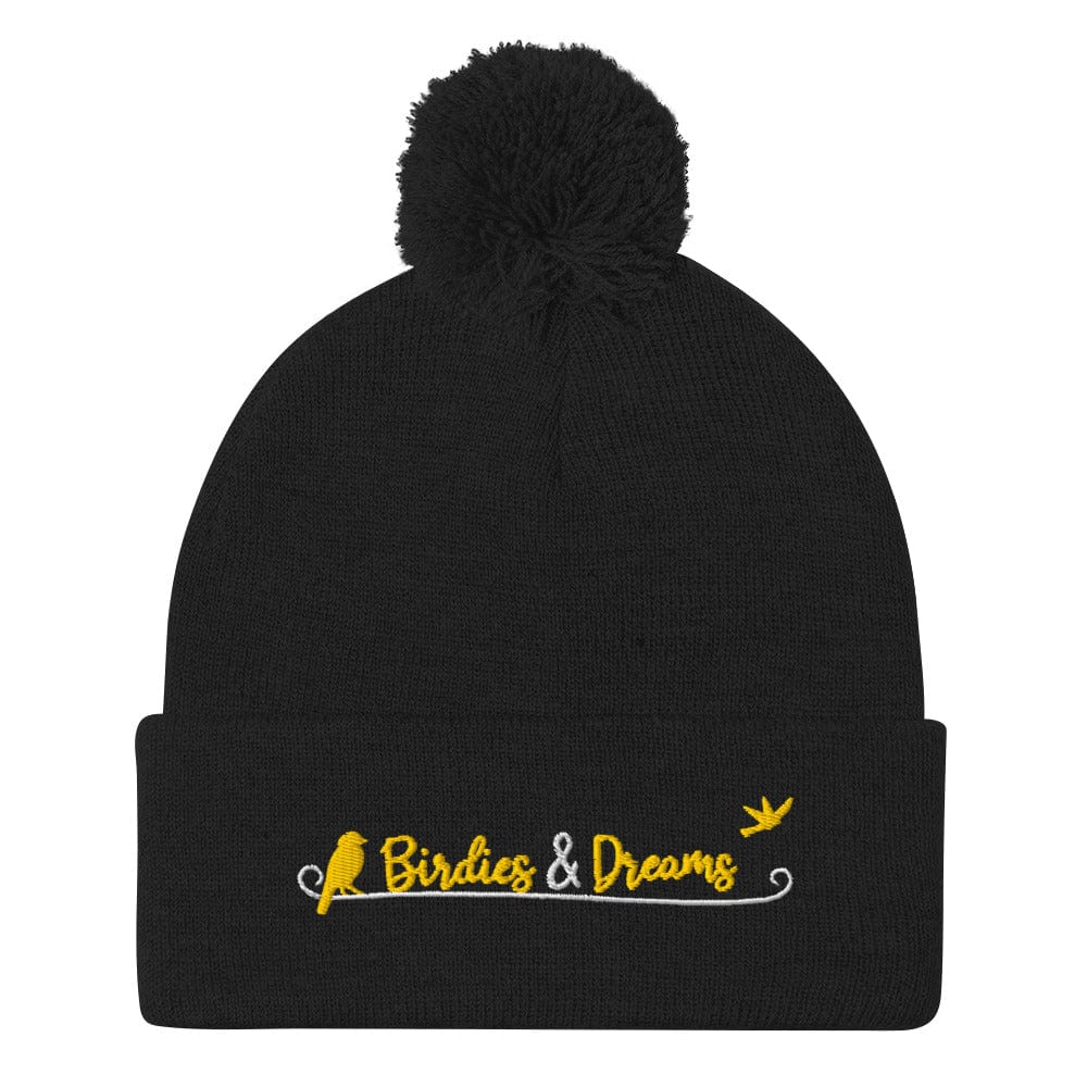 Birdies & Dreams Embroidered Golf Pom-Pom Beanie - Funny Golf Tee by Swing Epic