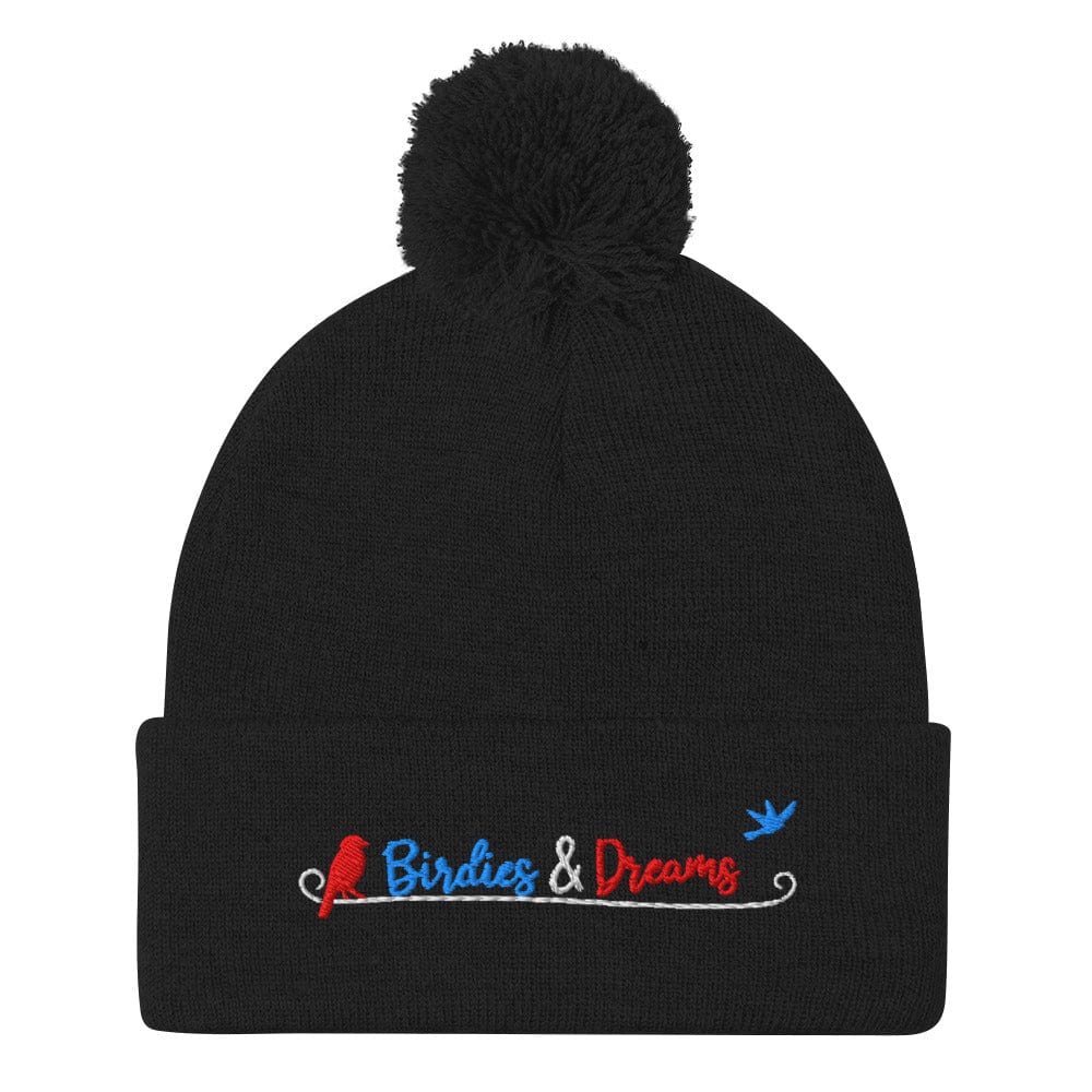 Birdies & Dreams Embroidered Golf Pom-Pom Beanie - Funny Golf Tee by Swing Epic