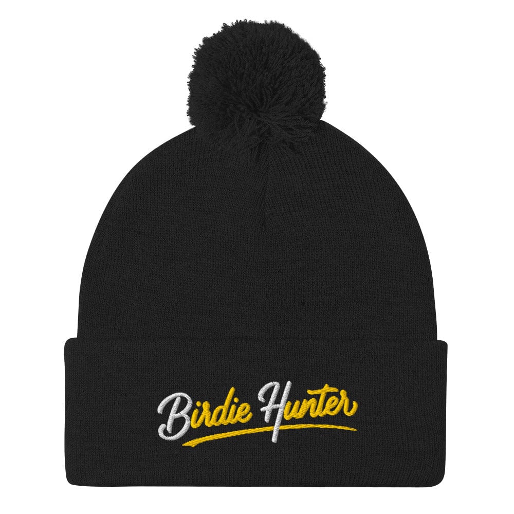 Birdie Hunter Embroidered Golf Pom-Pom Beanie - Funny Golf Tee by Swing Epic