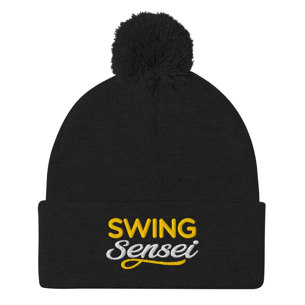 Swing Sensei Embroidered Golf Pom-Pom Beanie - Funny Golf Tee by Swing Epic