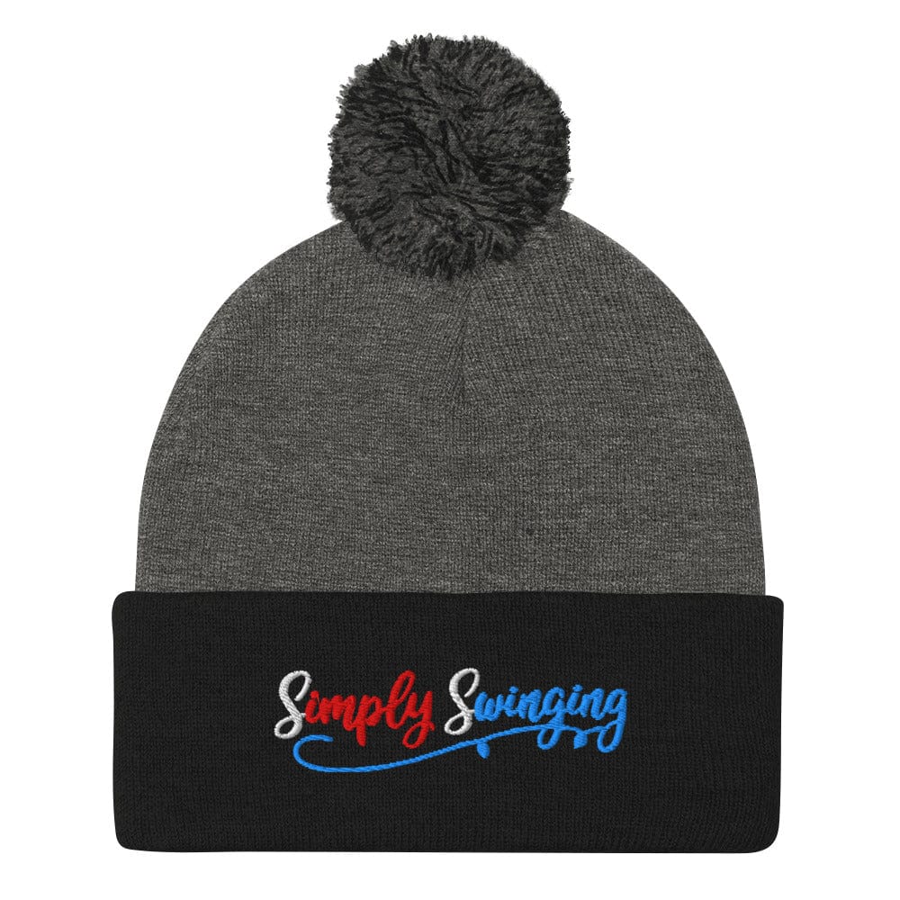 Simply Swinging Fun Embroidered Golf Pom-Pom Beanie - Funny Golf Tee by Swing Epic