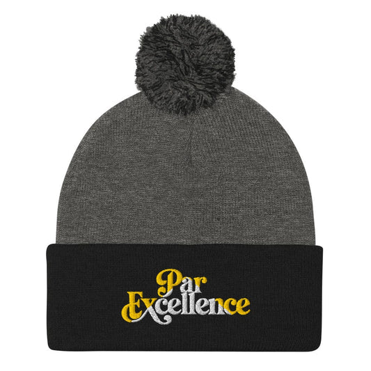 Par Excellence Embroidered Golf Pom-Pom Beanie - Funny Golf Tee by Swing Epic