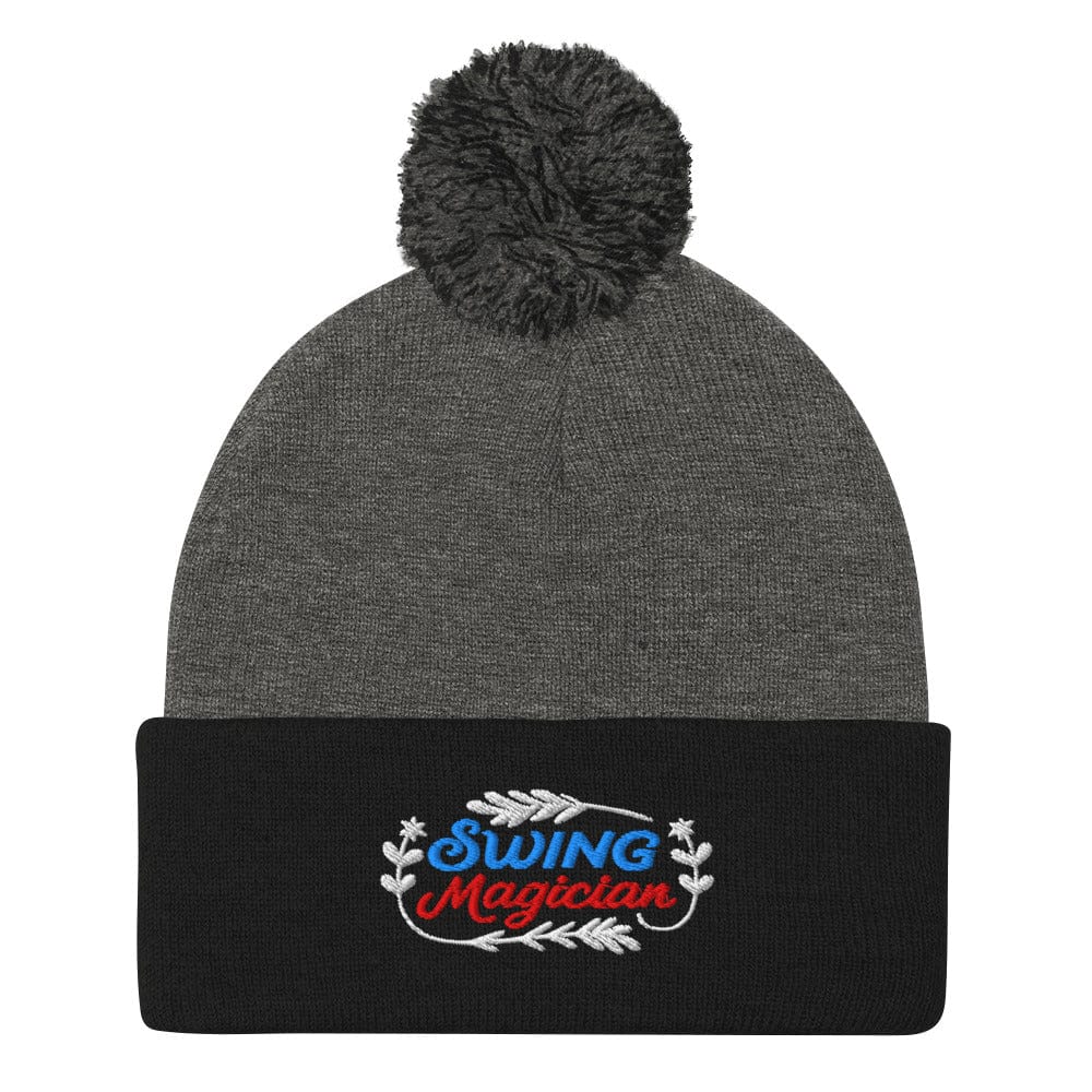 Swing Magician Enchanting Embroidered Golf Pom-Pom Beanie - Funny Golf Tee by Swing Epic