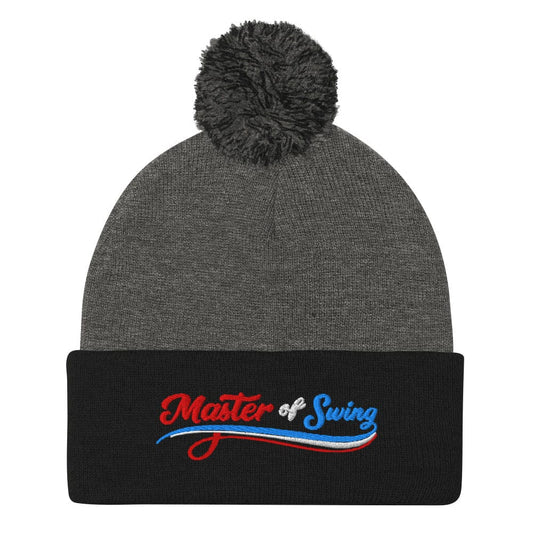 Master of Swing Embroidered Golf Pom-Pom Beanie - Funny Golf Tee by Swing Epic