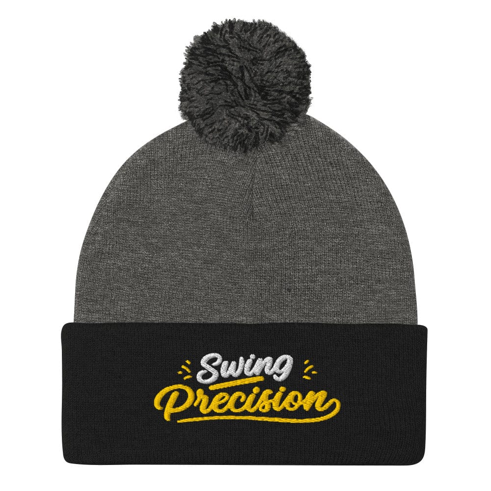 Swing Precision Quirky Embroidered Golf Pom-Pom Beanie - Funny Golf Tee by Swing Epic