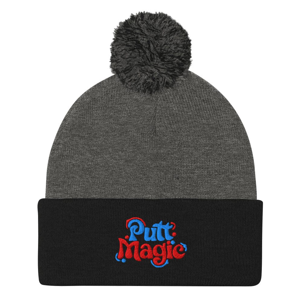 Putt Magic Quirky Embroidered Golf Pom-Pom Beanie - Funny Golf Tee by Swing Epic