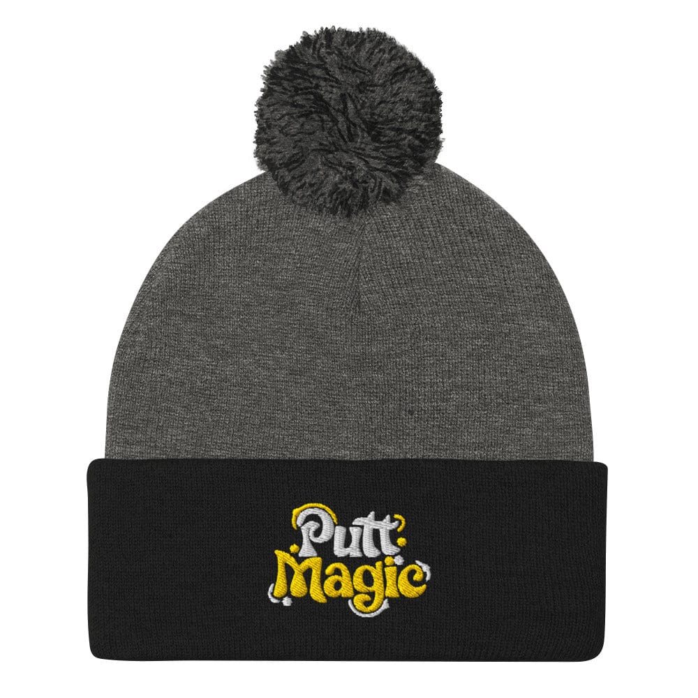 Putt Magic Embroidered Golf Pom-Pom Beanie - Funny Golf Tee by Swing Epic