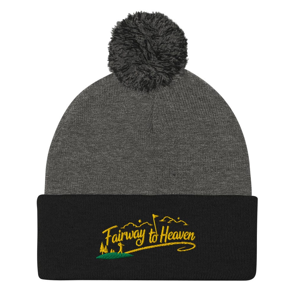 Fairway to Heaven Embroidered Golf Pom-Pom Beanie - Funny Golf Tee by Swing Epic