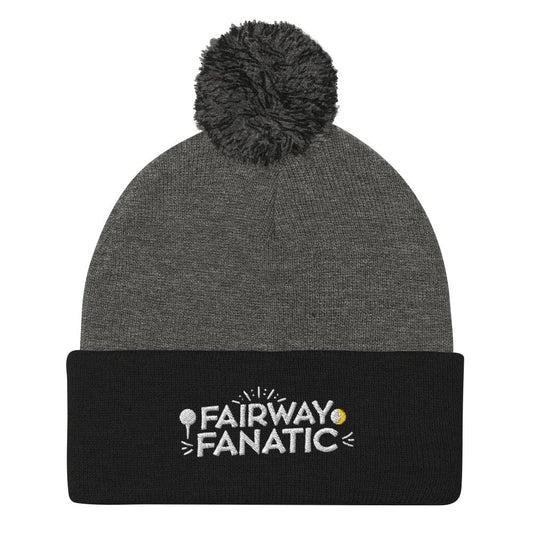 Fairway Fanatic Embroidered Golf Pom-Pom Beanie - Funny Golf Tee by Swing Epic