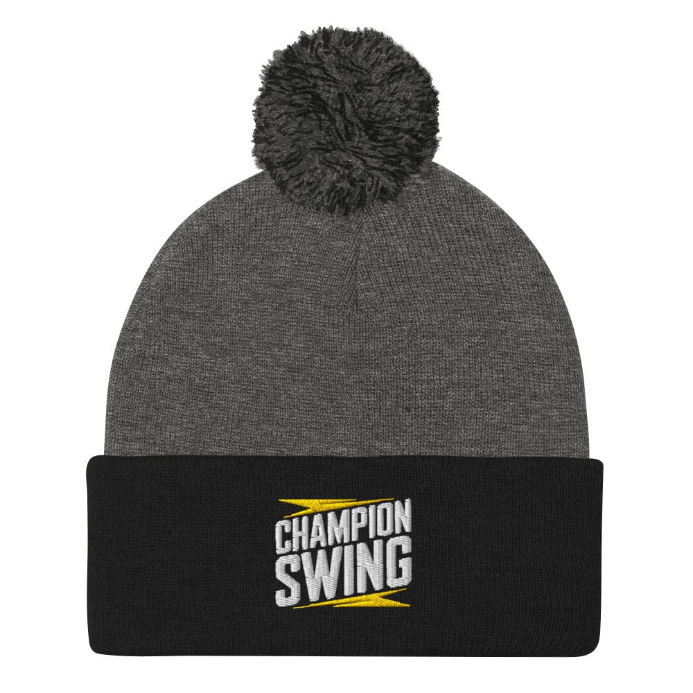 Champion Swing Embroidered Golf Pom-Pom Beanie - Funny Golf Tee by Swing Epic