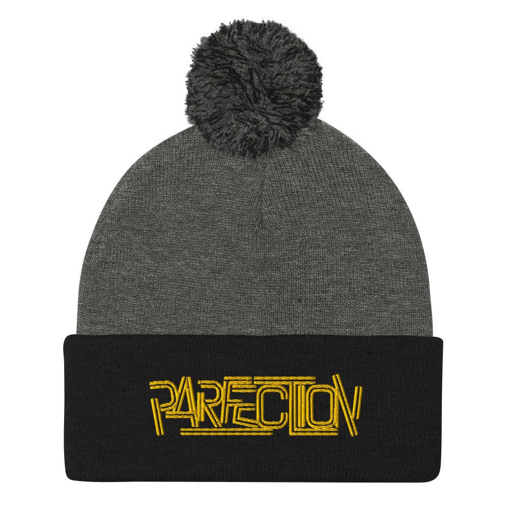 Parfection Script Embroidered Golf Pom-Pom Beanie - Funny Golf Tee by Swing Epic
