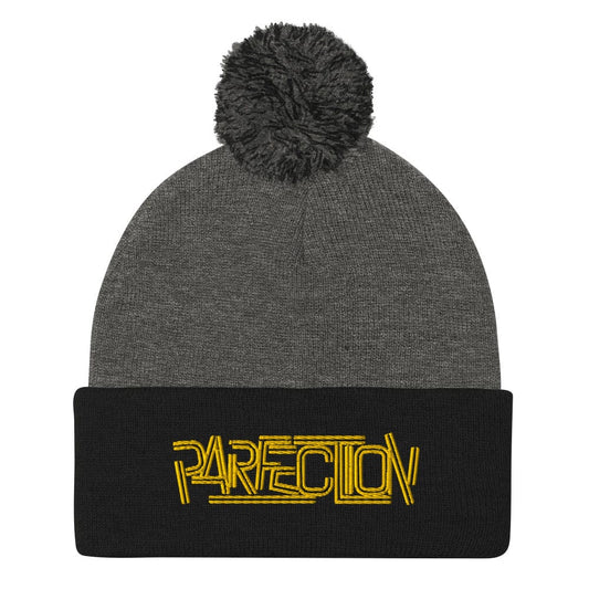Parfection Script Embroidered Golf Pom-Pom Beanie - Funny Golf Tee by Swing Epic