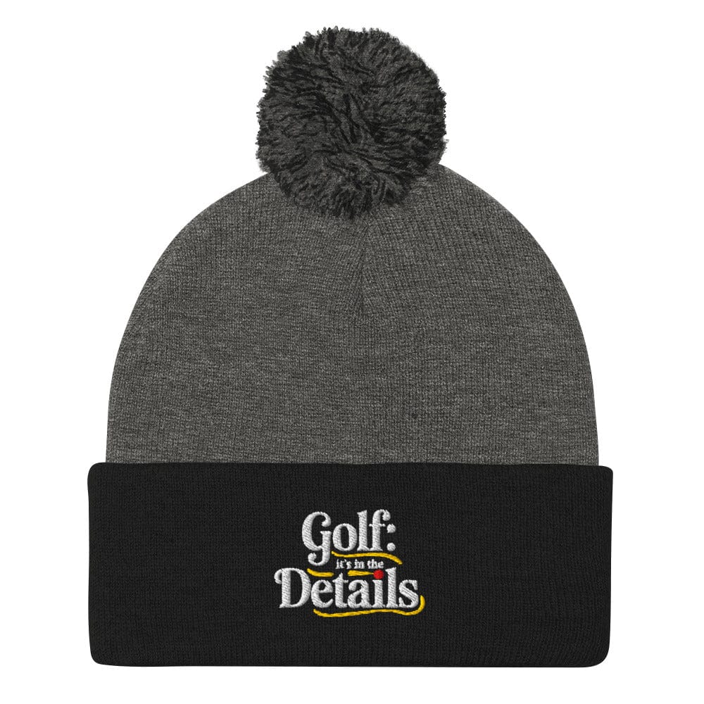 Golf It's in the Details Fun Embroidered Golf Pom-Pom Beanie - Funny Golf Tee by Swing Epic