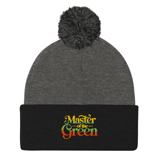 Master of the Green Fun Embroidered Golf Pom-Pom Beanie - Funny Golf Tee by Swing Epic