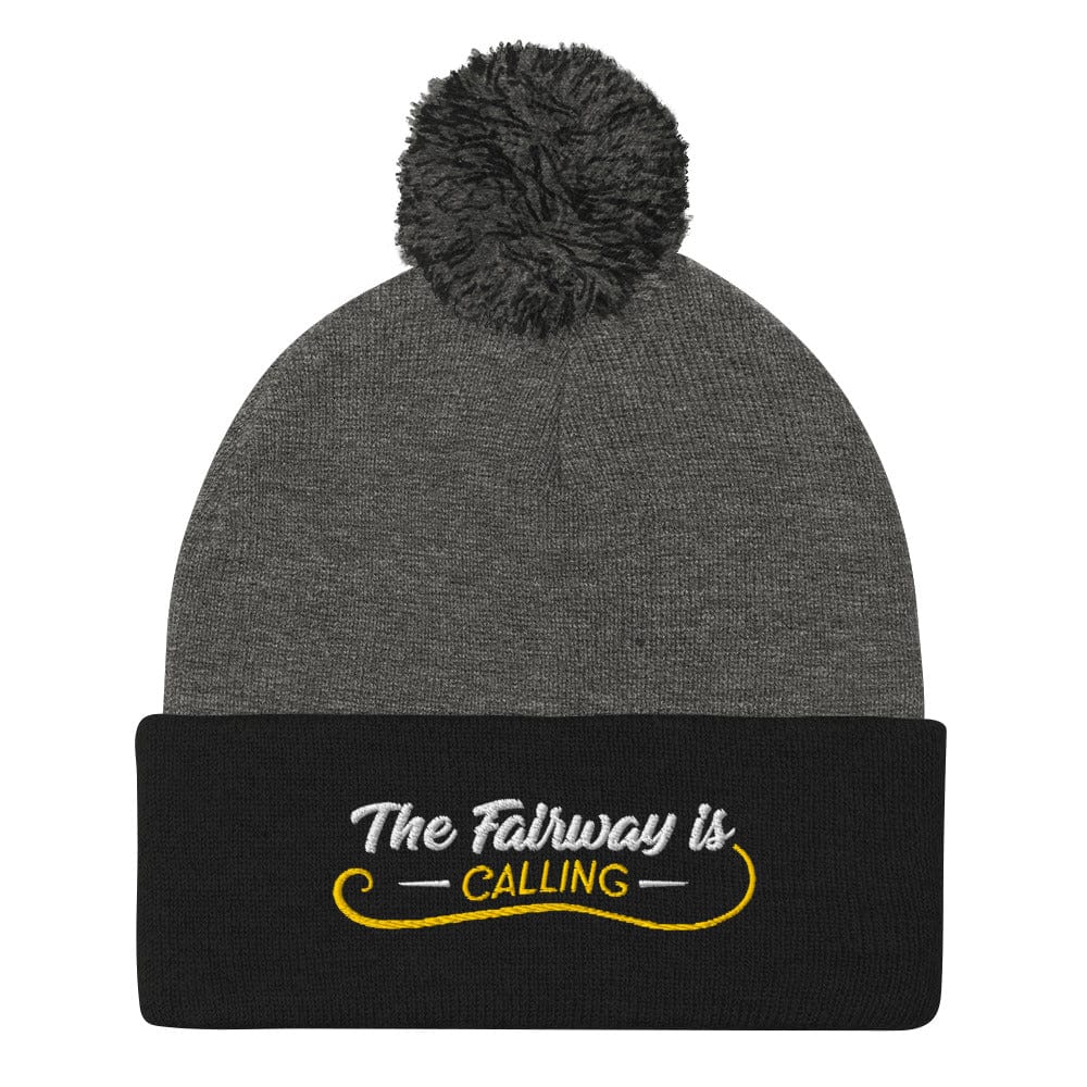 The Fairway Is Calling Quirky Embroidered Golf Pom-Pom Beanie - Funny Golf Tee by Swing Epic