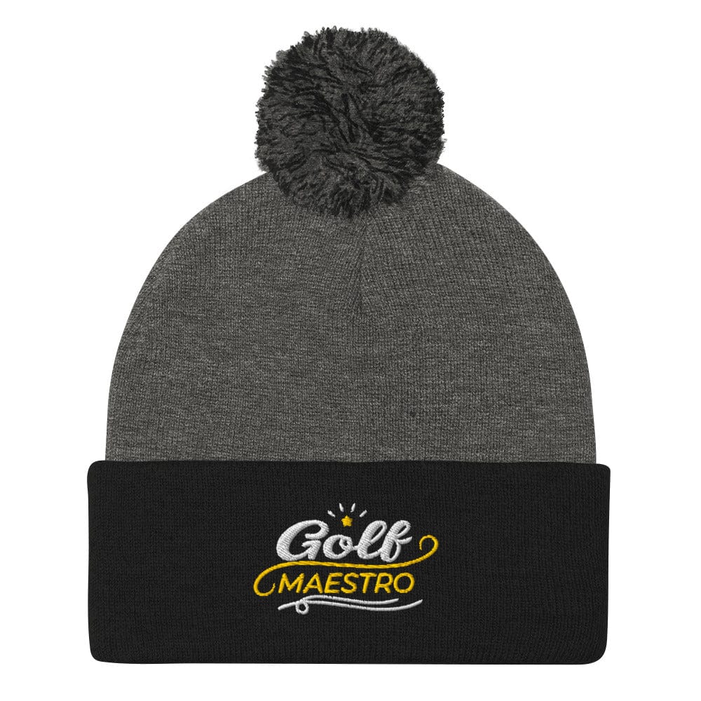 Golf Maestro Fun Embroidered Golf Pom-Pom Beanie - Funny Golf Tee by Swing Epic