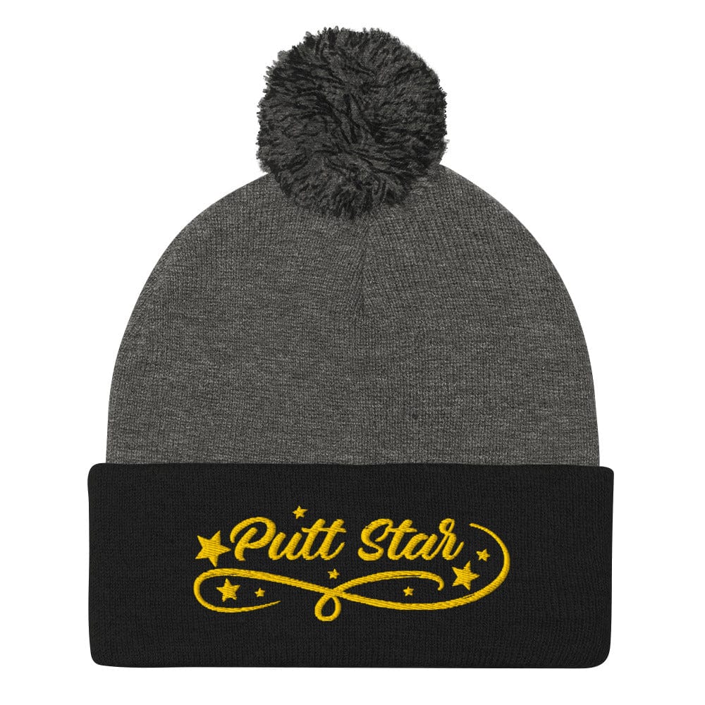 Putt Star Quirky Spirit Embroidered Golf Pom-Pom Beanie - Funny Golf Tee by Swing Epic